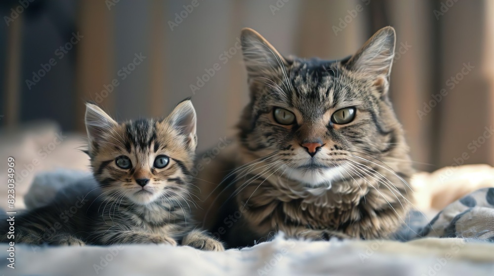 mother and baby cat