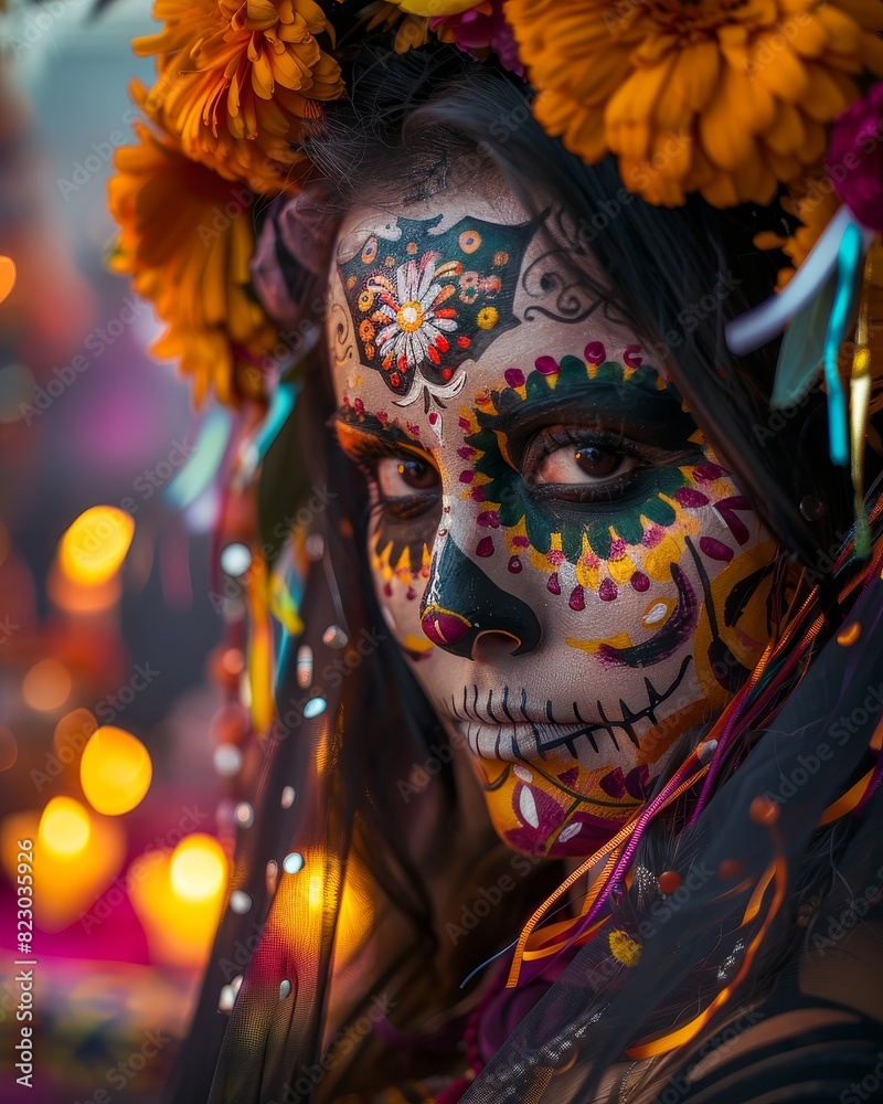 colorful day of the dead makeup