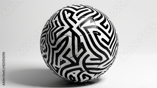 Soccer Ball: Classic black and white patterned soccer ball 