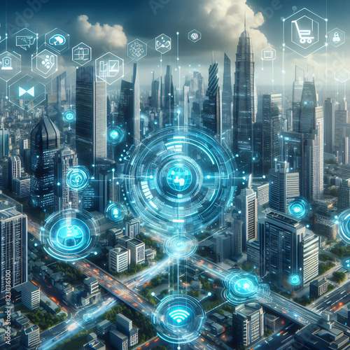 Smart Cityscape with Digital Network Connectivity In Future