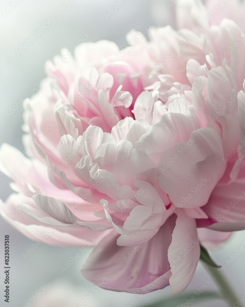 Soft and delicate pink peony flower