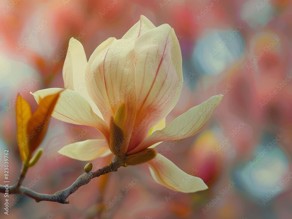 Delicate magnolia flower in bloom