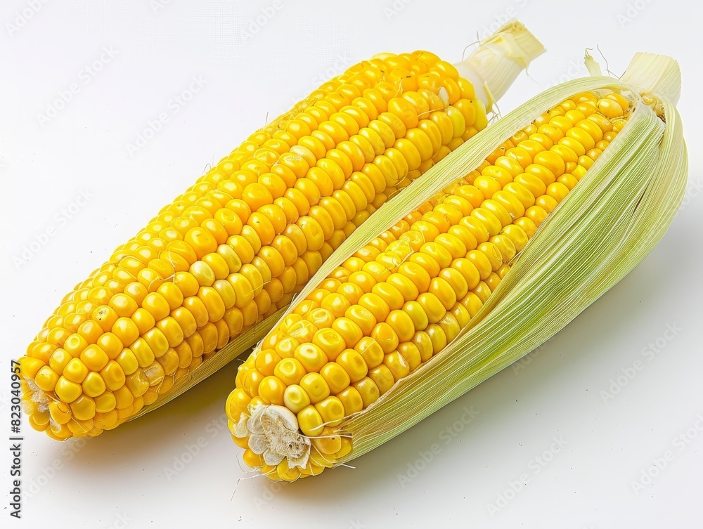 Fresh yellow corn cobs