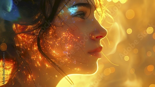 celebrities, side view, star interactions, digital tone, vivid