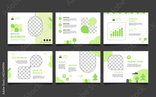 Light Green Bussiness Marketing Presentation Templates