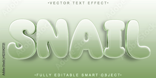 Cartoon Snail Vector Fully Editable Smart Object Text Effect