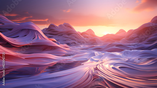 Digital color gradient mountain scenery abstract poster PPT background