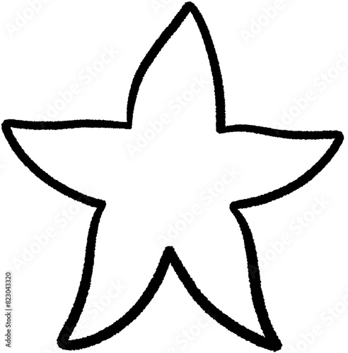Coral line,Shell line,seaweed line,star fish line,black outline style png summer sea set