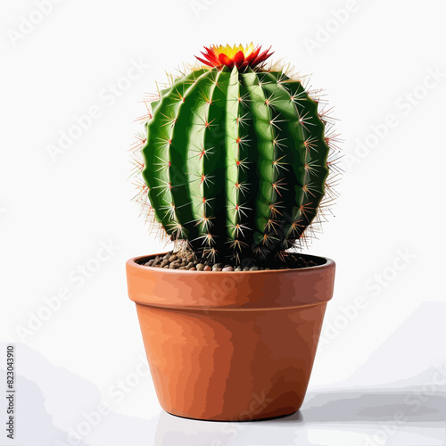 a cactus in a pot with a white background