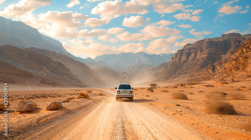 44 road in Oman desert, Generative AI