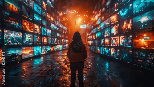 Digital content concept. Video streaming social networking service,generative ai