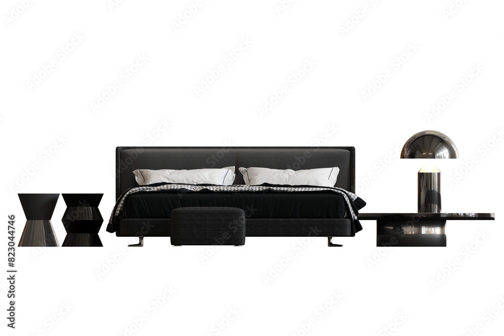 bed isolate on a transparent background, interior furniture, 3D illustration, cg render bed isolate on a transparent background, interior furniture, 3D illustration, cg render