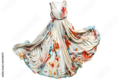 Maxi dress On Transparent Background.