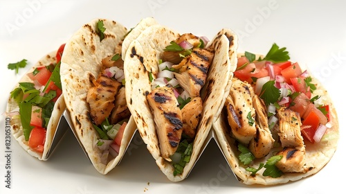 Vibrant Chicken Tacos A Delightful Mexican Street Food Dish photo