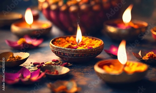 Clay diya lamps lit during diwali celebration  Diwali  or Deepavali  is India s biggest and most important holiday.