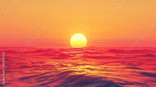 Sunset with a gradient of warm colors blending into the horizon © CLOVER BACKGROUND