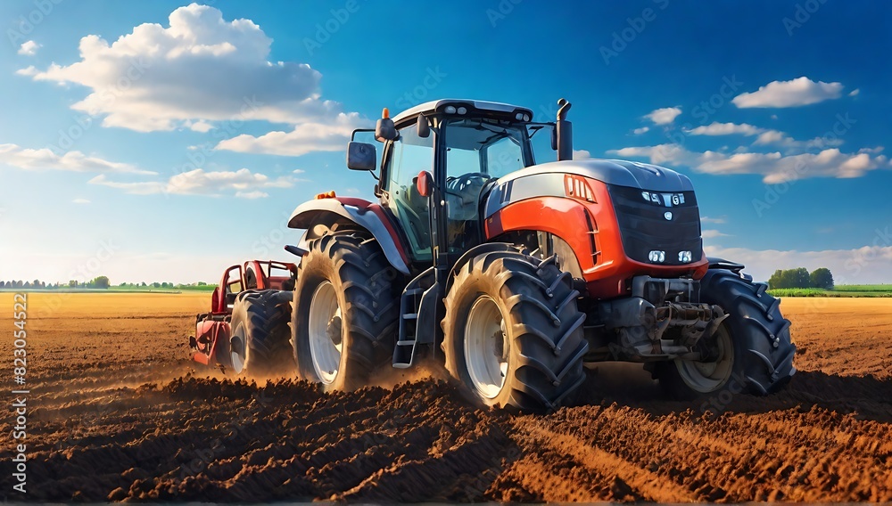 A farmer in a tractors and harvester working in the field to prepares the ground . Agriculture concept suitable for production. A tractor on a soybean farm in the spring sunset. generative ai A farmer in a tractors and harvester working in the field to prepares the ground . Agriculture concept suitable for production. A tractor on a soybean farm in the spring sunset. generative ai
