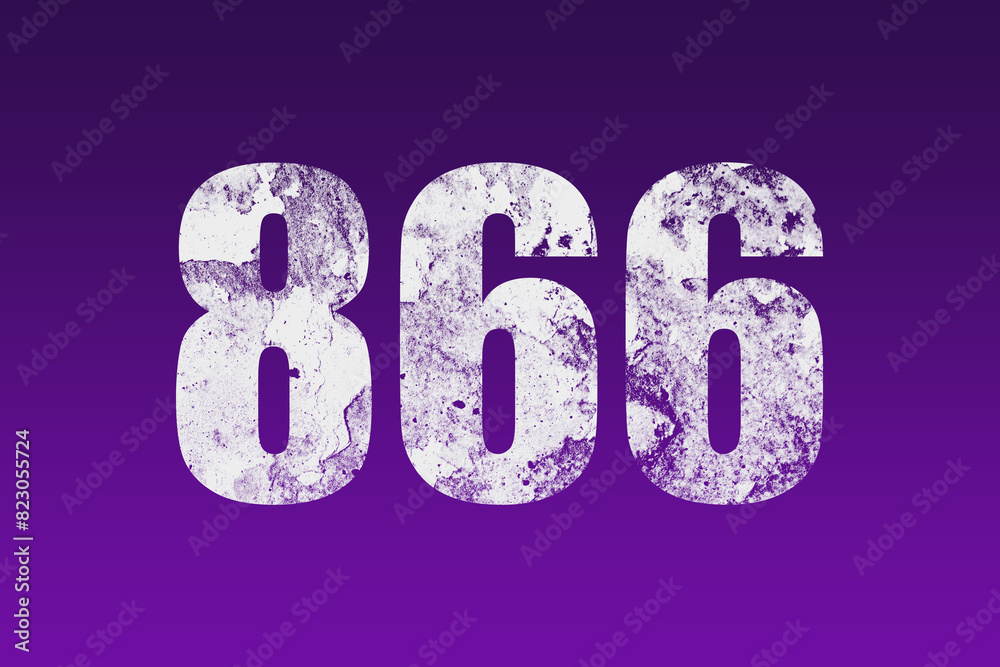 flat white grunge number of 866 on purple background. flat white grunge number of 866 on purple background.
