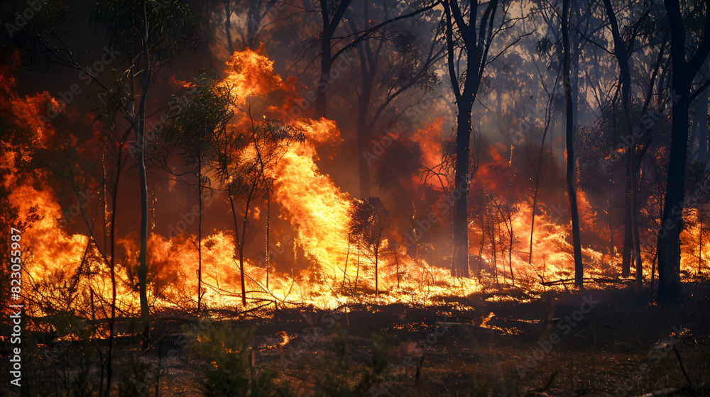 Australia bushfires The fire is fueled by wind, generative Ai