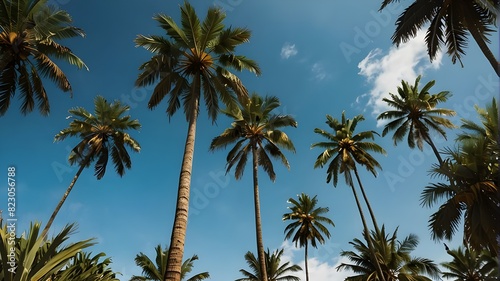 palm trees against blue sky