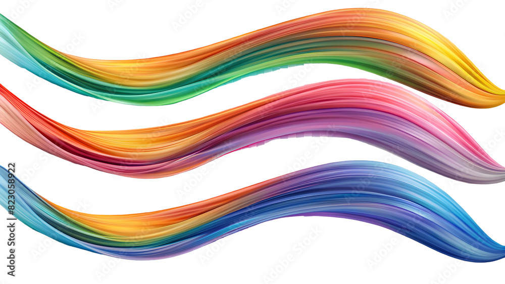 Multicolor Waves Isolated on Transparent Background, ,Collection of Colorful Waves Multicolor Waves Isolated on Transparent Background, ,Collection of Colorful Waves