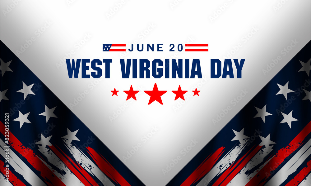 Happy West Virginia Day USA map banner. west Virginia day concept Happy West Virginia Day USA map banner. west Virginia day concept