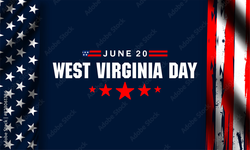 Happy West Virginia Day USA map banner. west Virginia day concept Stock