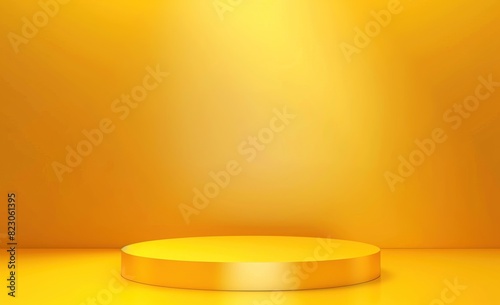 Bright yellow background vector illustration with empty space for product display