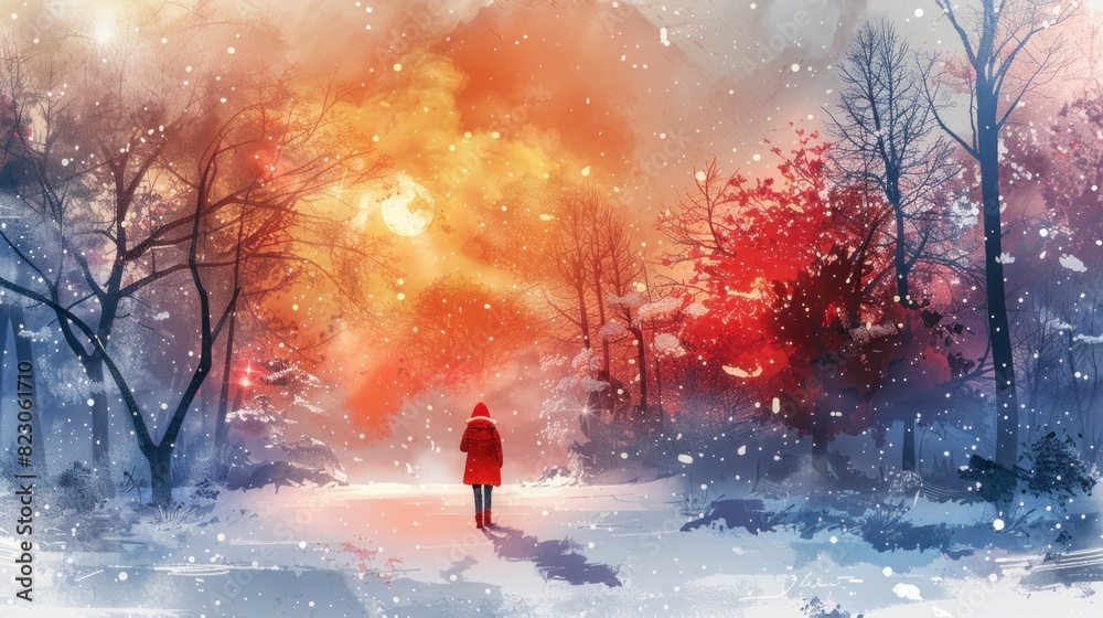 very cold flat design front view weather watercolor Triadic Color Scheme very cold flat design front view weather watercolor Triadic Color Scheme