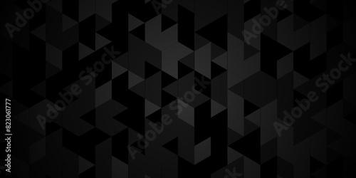 Vector geometric seamless technology gray and black transparent triangle background. Abstract digital grid light pattern black Polygon Mosaic triangle Background, business and corporate background.