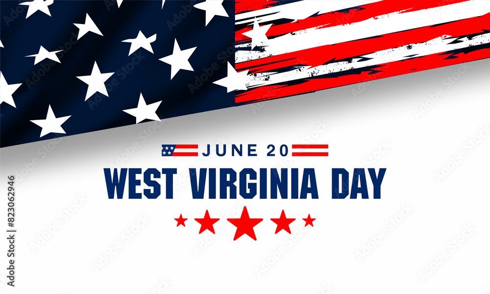Happy West Virginia Day USA map banner. west Virginia day concept Happy West Virginia Day USA map banner. west Virginia day concept