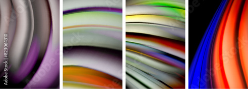Rainbow style fluid color wave line background poster set. Vector Illustration For Wallpaper, Banner, Background, Card, Book Illustration, landing page