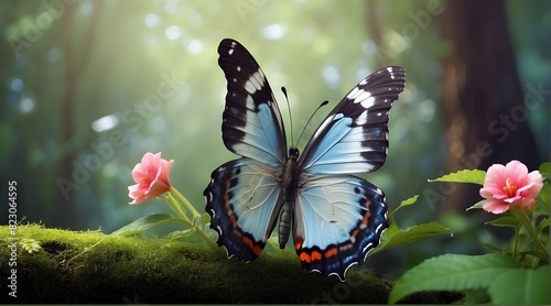 Beauty full Butterfly in tha Forest 
butterfly on a flower photo