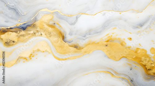 White marble texture with golden veins.
