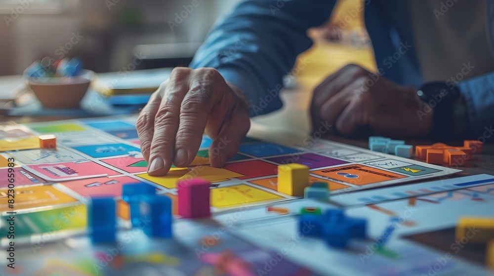 business man playing monopolygame business man playing monopolygame