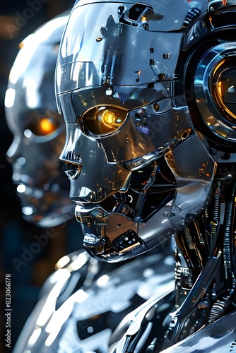 advanced humanoid robot heads illustrating future robot concepts © Stefan Schurr