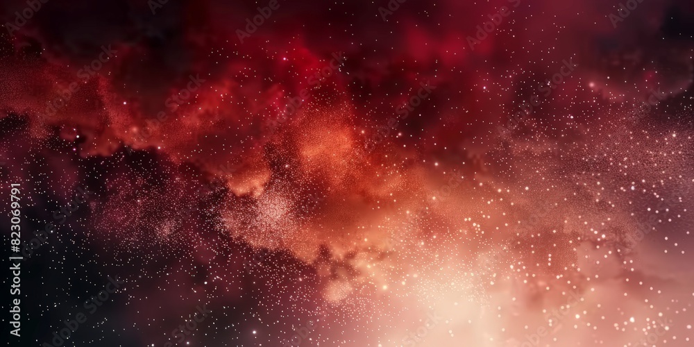 explosion in space, dark red and white particles swirling in the air, abstract red and white cloud, surrounded by particles of fire in the night sky. red space, nebula explosion in space, dark red and white particles swirling in the air, abstract red and white cloud, surrounded by particles of fire in the night sky. red space, nebula