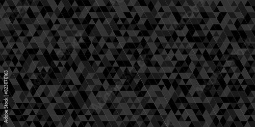 Vector geometric seamless technology gray and black triangle background. Abstract digital grid light pattern black Polygon Mosaic triangle Background, business and corporate background.