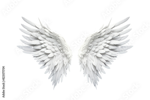 Ethereal Wings of Light on Transparent PNG Background.