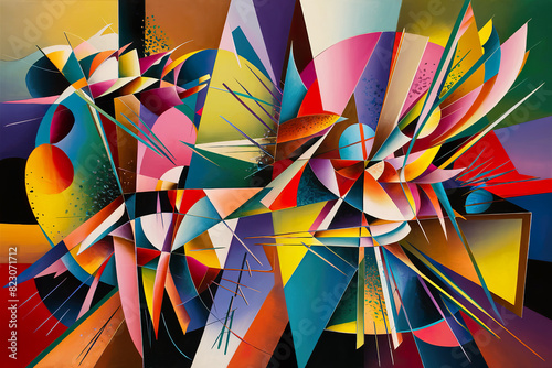 Colorful Geometric Abstract Shapes and Patterns