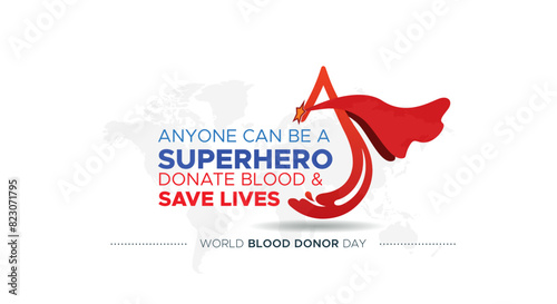 Vector illustration of World Blood Donor Day creative.