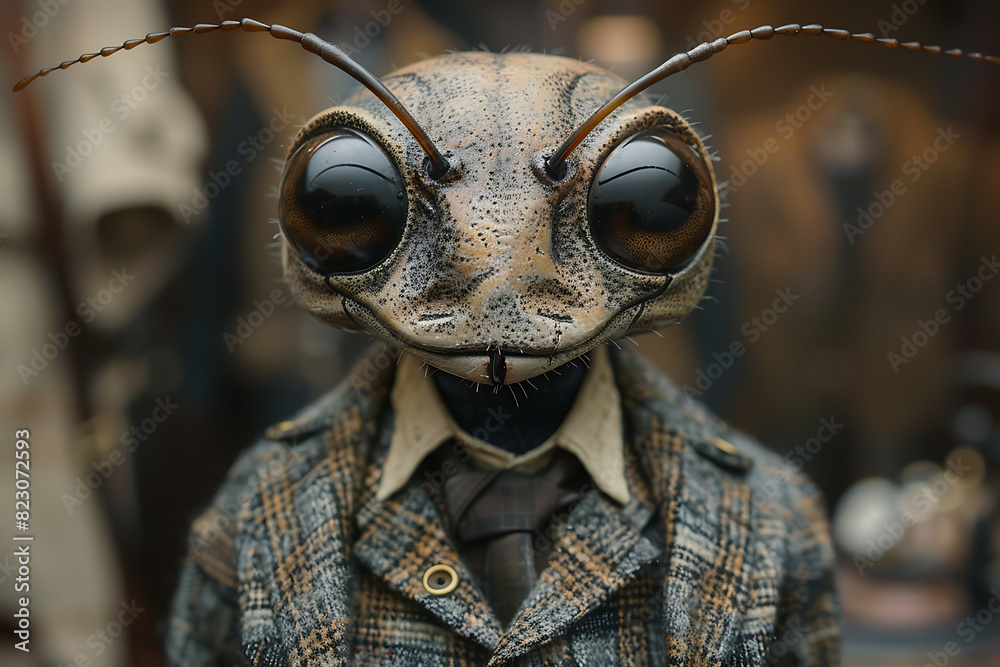 Mesmerizing Ant in Formal Wear: Surrealist Vision