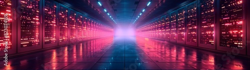 Abstract technology background. In the realm of digital infrastructure, the data center stands as a fortress of knowledge, safeguarding the invaluable insights that drive progress and innovation. photo