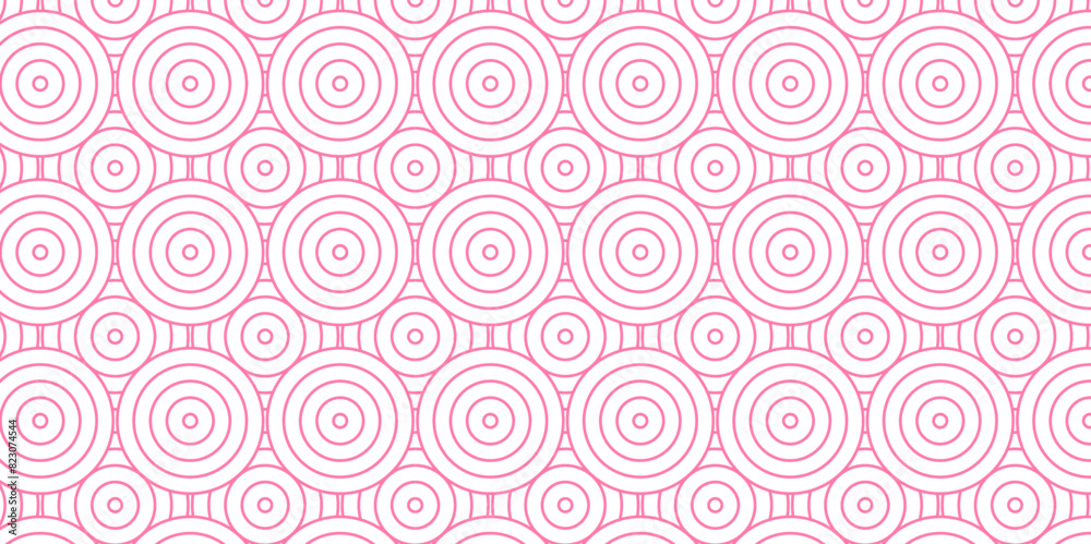 Overlapping Pattern Minimal diamond geometric waves spiral and abstract circle wave line. pink creative seamless tile stripe geometric create retro square line backdrop pattern background. 