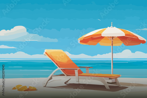 vector sand beach in summer with coconut trees