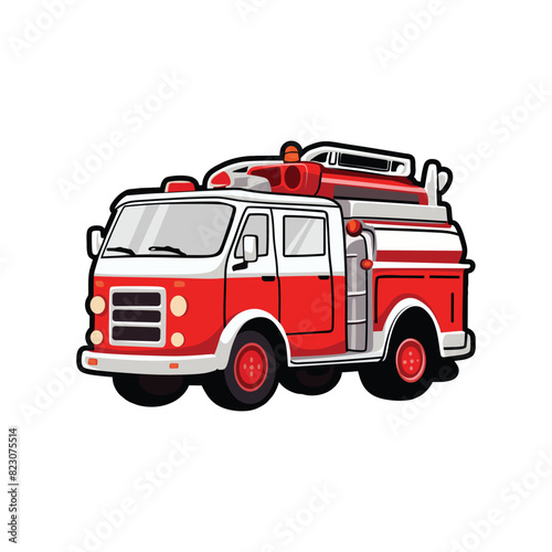 fire truck cartoon illustration