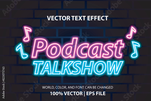text effect podcast night neon glow effect