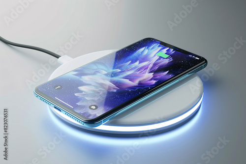 a cell phone on a wireless charger photo