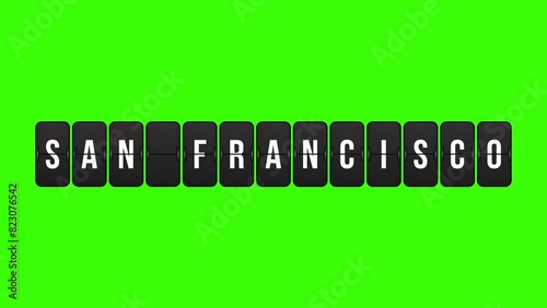 San Francisco flip board green screen video