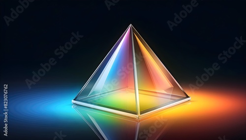 an image of a prism dispersing light into a vibrant spectrum.